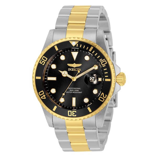 Mens Invicta Pro Diver Two-Tone Black Dial Quartz Watch - 33269 - image 