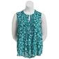 Plus Size Zac & Rachel Elbow Sleeve Crepe Split Neck Blouse-Green - image 1