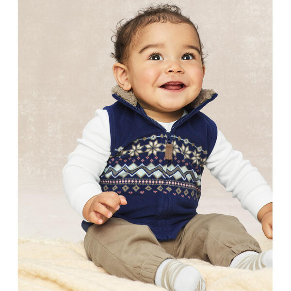 Baby Boy &#40;3-24M&#41; Carter's&#40;R&#41; 3pc. Fair Isle Vest & Pants Set - image 