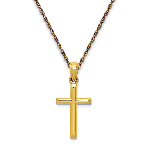 Gold Classics&#40;tm&#41; 10kt. Yellow Gold Cross Pendant Necklace - image 