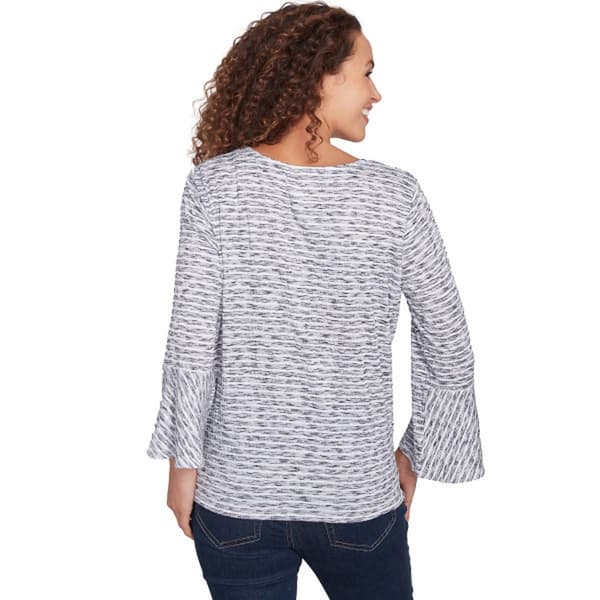 Womens Ruby Rd. Monochrome Moment Tie Front Pucker Blouse