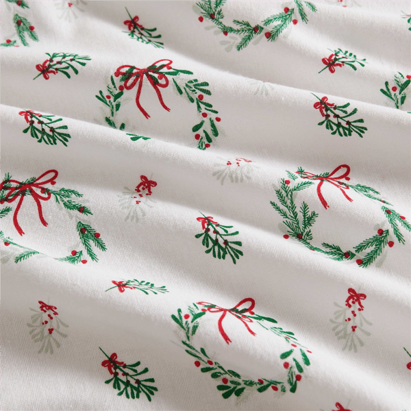 Martha Stewart Wreaths & Mistletoe Sheet Set