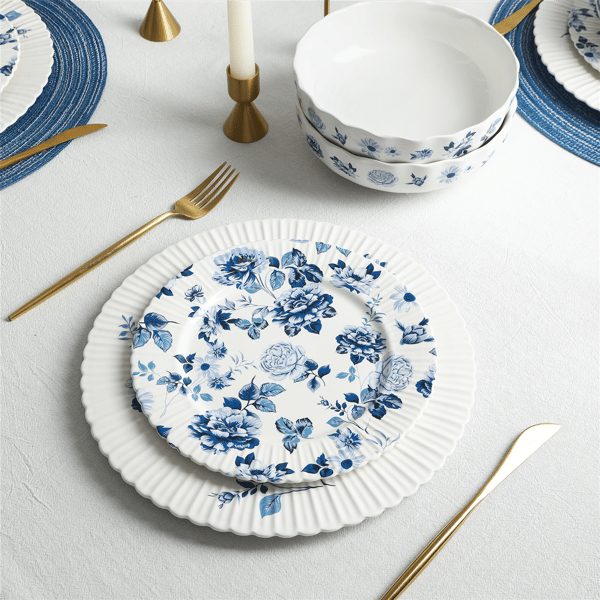 Stone Lain Fiore 4pc. New Bone China Salad Plate Set