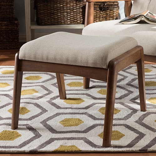 Baxton Studio Roxy Upholstered Ottoman