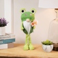 Northlight Standing Gnome with Glittered Frog Hat Spring Décor - image 1