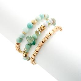 Ashley Cooper&#40;tm&#41; Stretch Bracelets w/ Green & Blue Mixed Beads