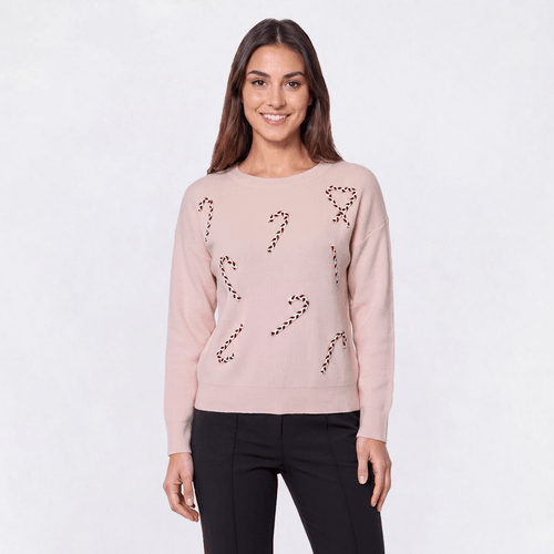 Petite Rio & Rian Long Sleeve Candy Cane Sweater - image 