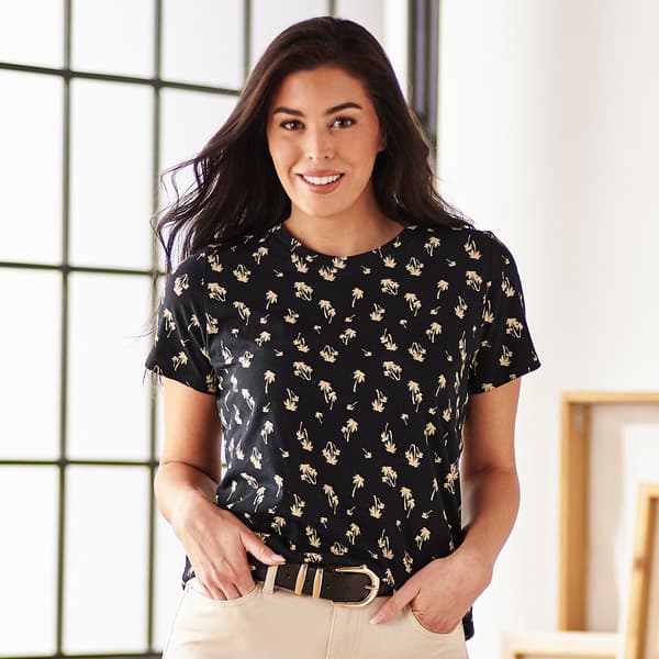 Womens Architect&#40;R&#41; Short Sleeve Crew Neck Palm Tree Tee