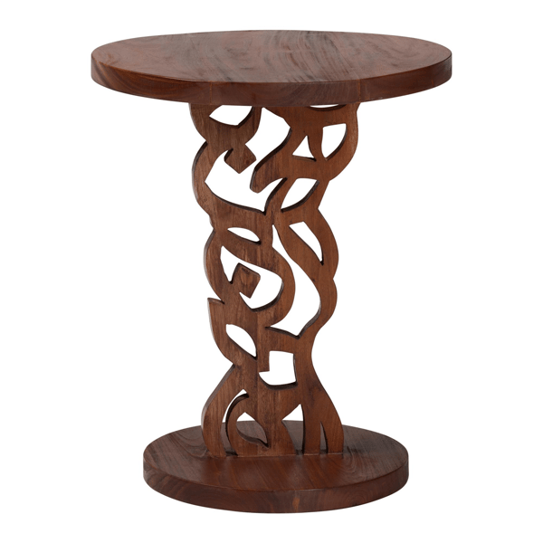 bali & pari Donna Mahogany Wood Nightstand with Pedestal Base