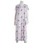 Womens White Orchid 48 Short Sleeve Shabby Floral Nightshirt - image 1