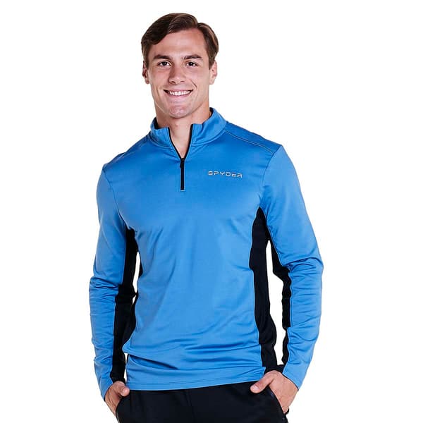 Mens Spyder Long Sleeve 1/4 Zip Color Block Jersey Tee