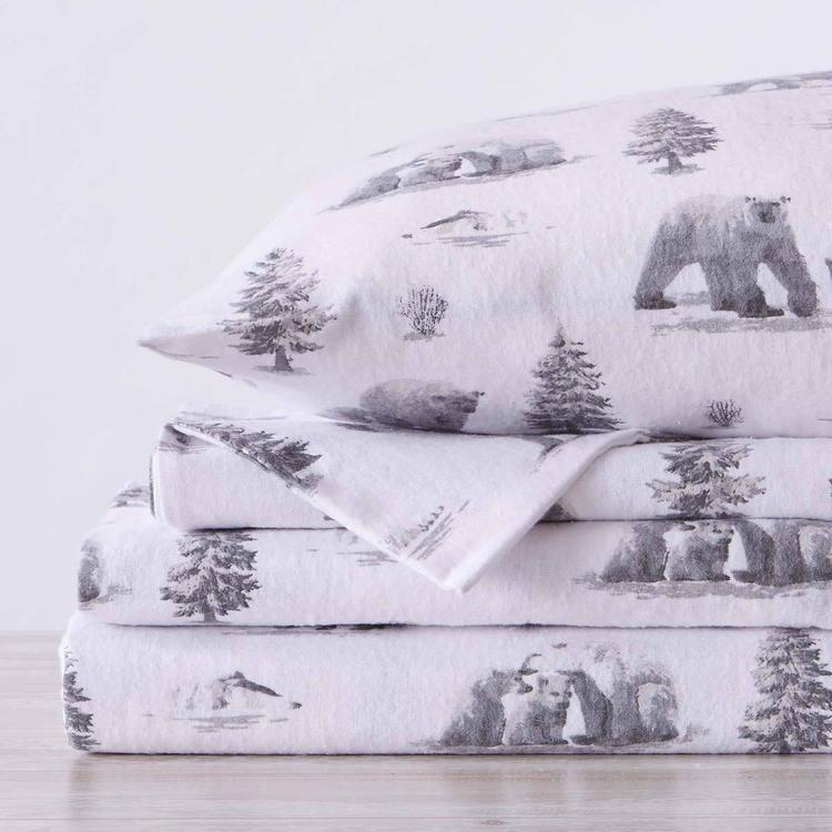 Freshfolds Premium Cotton Flannel Polar Bears 4pc. Sheet Set