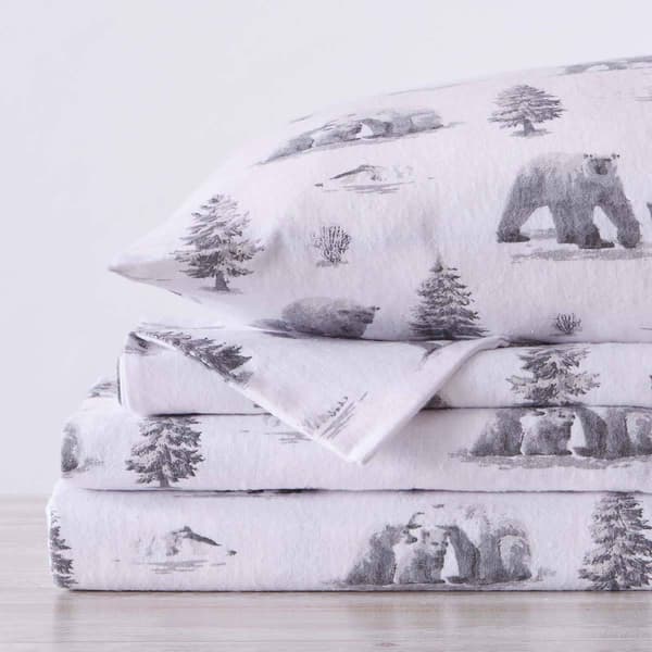 Freshfolds Premium Cotton Flannel Polar Bears 4pc. Sheet Set - image 