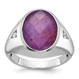 Mens Gentlemens Classics(tm) 14kt. White Gold Ruby & Diamond Ring