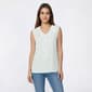 Petite Kasper Sleeveless Ruffle Front Solid Blouse - image 1
