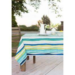 Watercolor Stripe Fabric Tablecloth