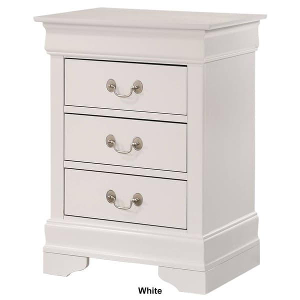 Passion Furniture Louis Philippe 3-Drawer Nightstand