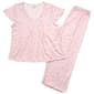 Womens Elizabeth & Nicole Pink Floral Henley Capri Pajama Set - image 2