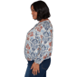 Plus Size Skye’s the Limit Urban Heirloom Tie Neck Damask Blouse - image 4