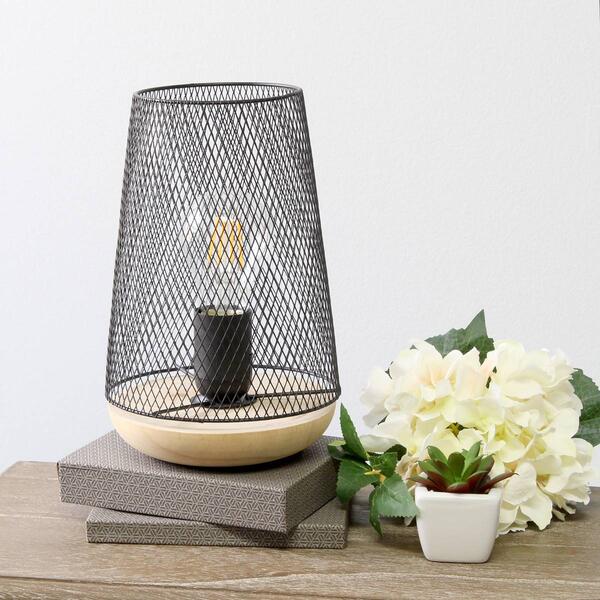 Simple Designs Wired Uplight Table Lamp w/Mesh Shade