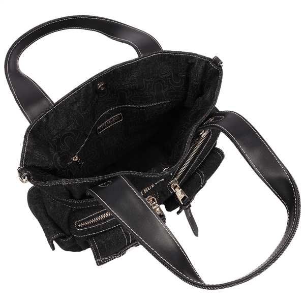 True Religion Multi Pocket Denim Cinch Tote