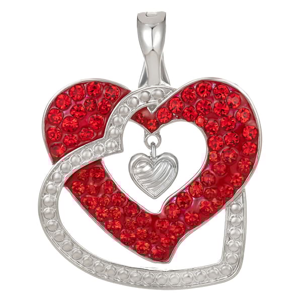 Wearable Art Silver-Tone 2 Hearts Enhancer - image 