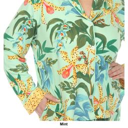 Plus Size White Mark Two Piece Wildflower Print Pajama Set