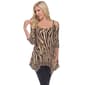 Womens White Mark Zebra & Cheetah Cold Shoulder Tunic - image 1