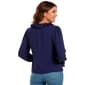 Petite NY Collection Long Sleeve Solid Ruffle Lace Trim Blouse - image 2