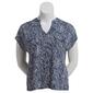 Womens Short Sleeve Two Pocket Button Front Swirl Blouse - image 1