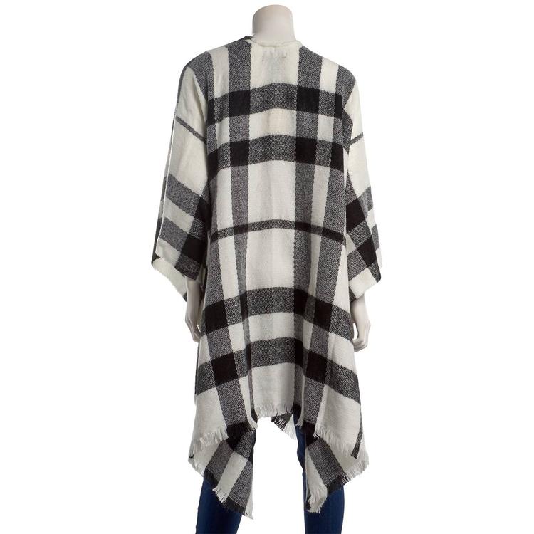 Womens Altare Black/White Window Ruana