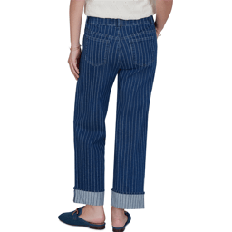 Petite Ruby Rd. Game of Luxe Pinstripe Wide Cuff Jeans