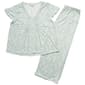 Womens Elizabeth & Nicole Blue Floral Henley Capri Pajama Set - image 2