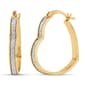 Forever New 18kt. Gold Plated Glitter Heart Hoop Earrings - image 1