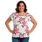 Plus Size Notations Tulip Sleeve Bar Neck Floral Blouse - image 1