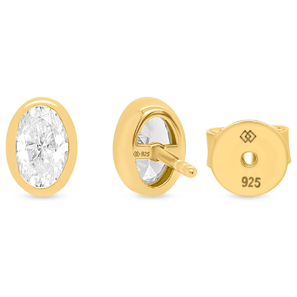Nova Star® Gold Plated Sterling Silver Lab Grown Diamond Earrings
