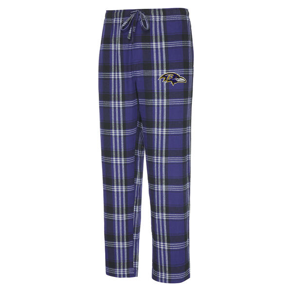 Mens College Concepts Ravens Plaid Flannel Lounge Pants - image 