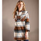 Petite da-sh Long Sleeve Plaid Shacket - Coffee/Blue - image 1