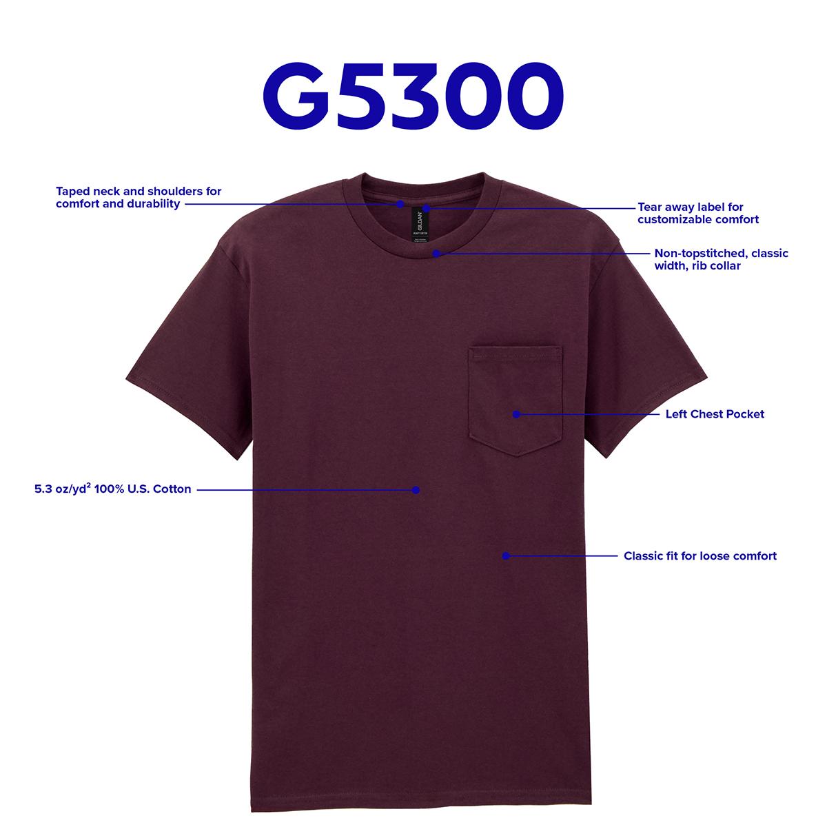 Mens Gildan® Classic™ Pocketed Short Sleeve Tee