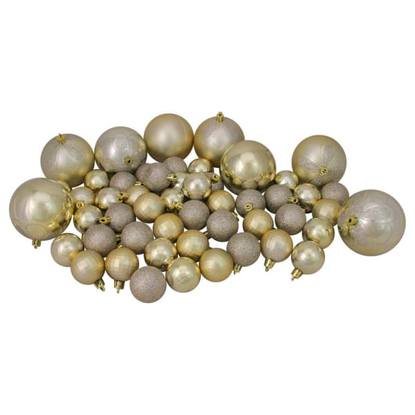 Northlight Seasonal 125ct Champagne Gold Shatterproof Ornaments - image 