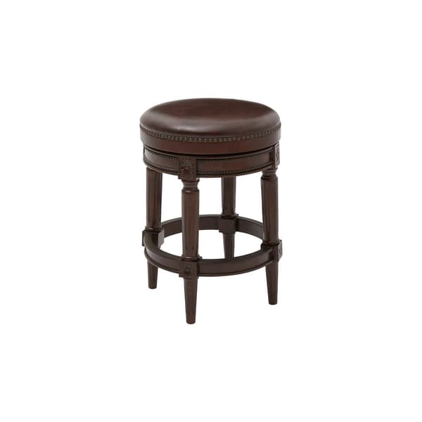 New Ridge Home Goods Chapman 25in. Swivel Barstool - Walnut - image 