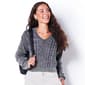 Juniors No Comment Onyx Mineral Washed Cable Knit Sweater - image 1