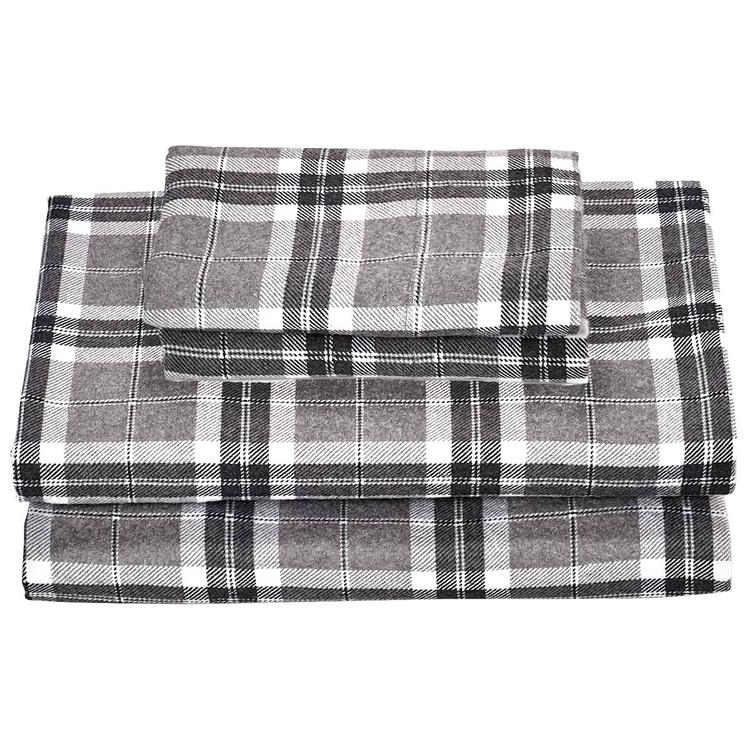 Ashley Cooper(tm) Comfy Plaid Flannel Sheets - Grey