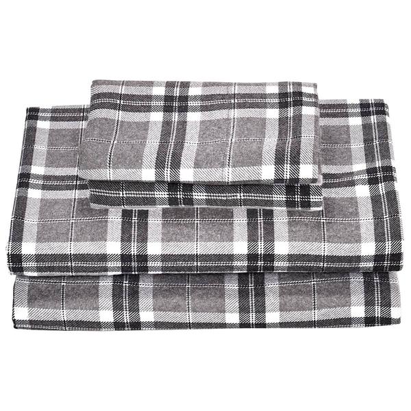 Ashley Cooper(tm) Comfy Plaid Flannel Sheets - Grey
