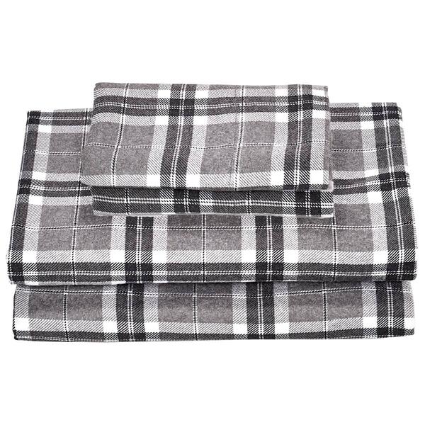 Ashley Cooper&#40;tm&#41; Comfy Plaid Flannel Sheets - Grey - image 