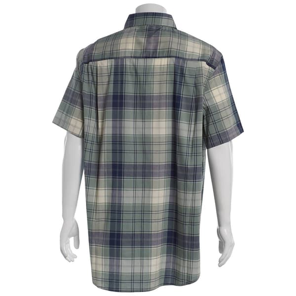 Mens Big & Tall Architect® Weekend Button Down Shirt-Green Millue