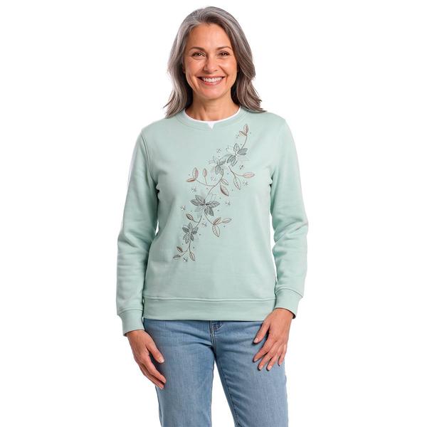 Womens Hasting & Smith Shimmering Vines Fleece Sweatshirt