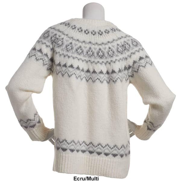 Womens Calvin Klein Long Sleeve Fair Isle Crew Neck Sweater