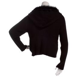 Juniors Plus Madden Girl Fur Trim Double Zip Ribbed Hoodie