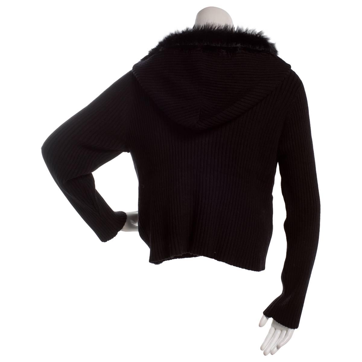 Juniors Plus Madden Girl Fur Trim Double Zip Ribbed Hoodie